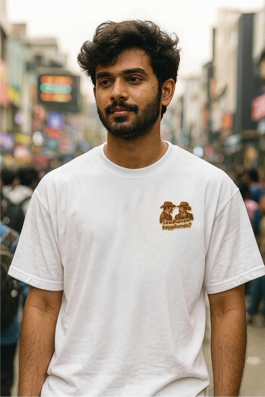 Saadhanam Kayyilundo? Oversized Malayalam Streetwear T-Shirt